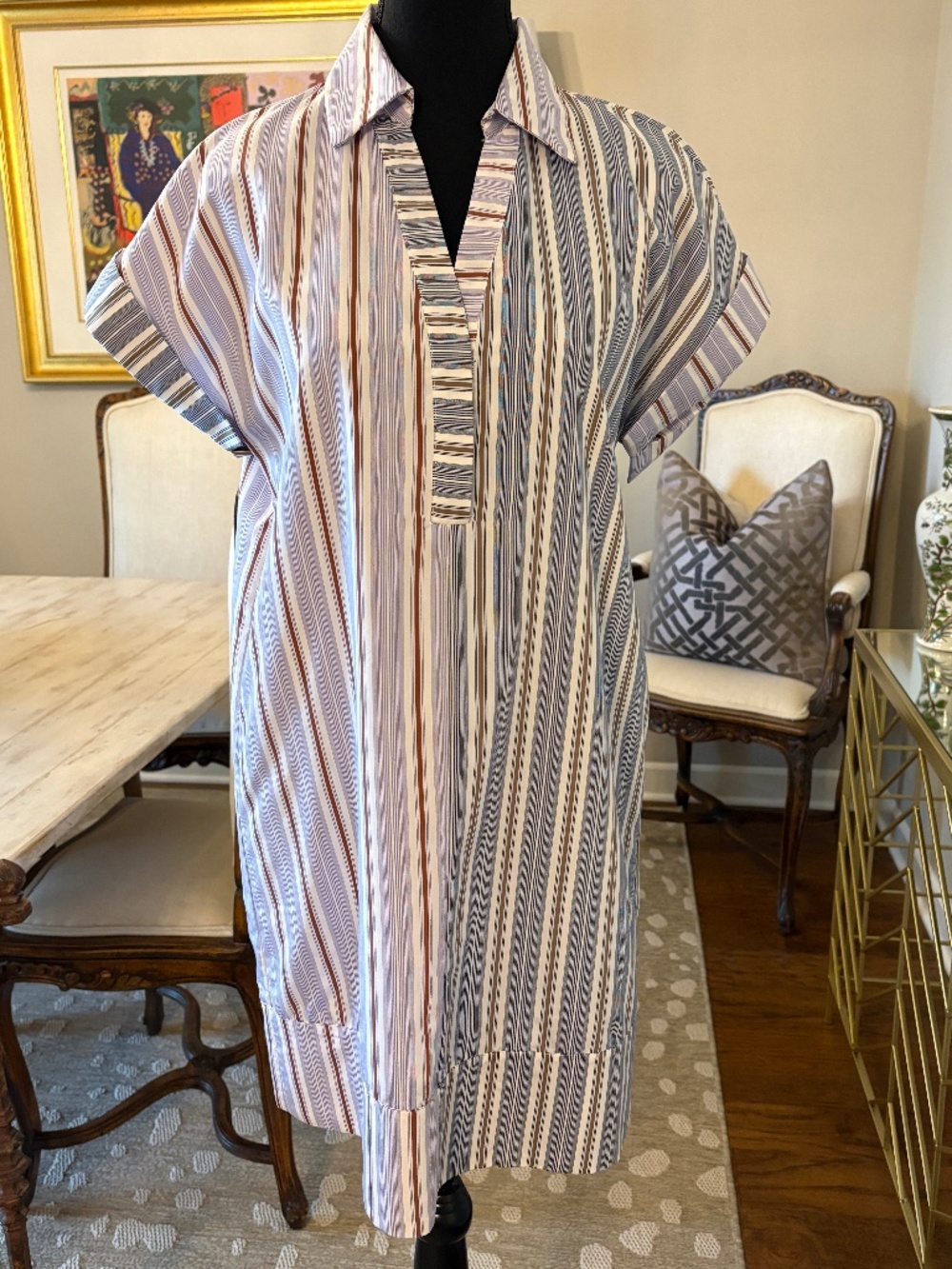 THML Dress XS Striped Short Sleeve Mini Shift Dress NWT